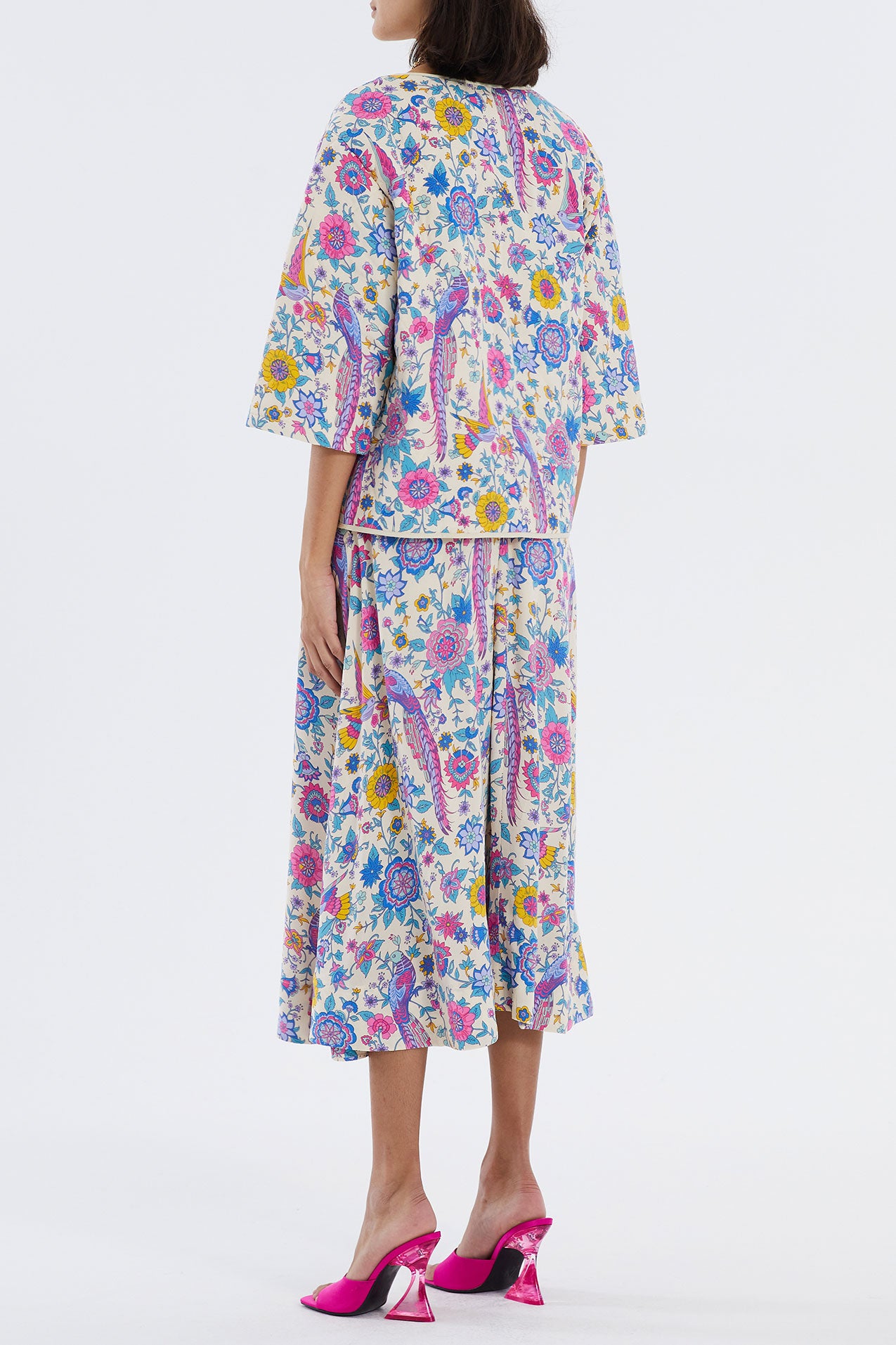 Bristol Skirt Multi Bird Print