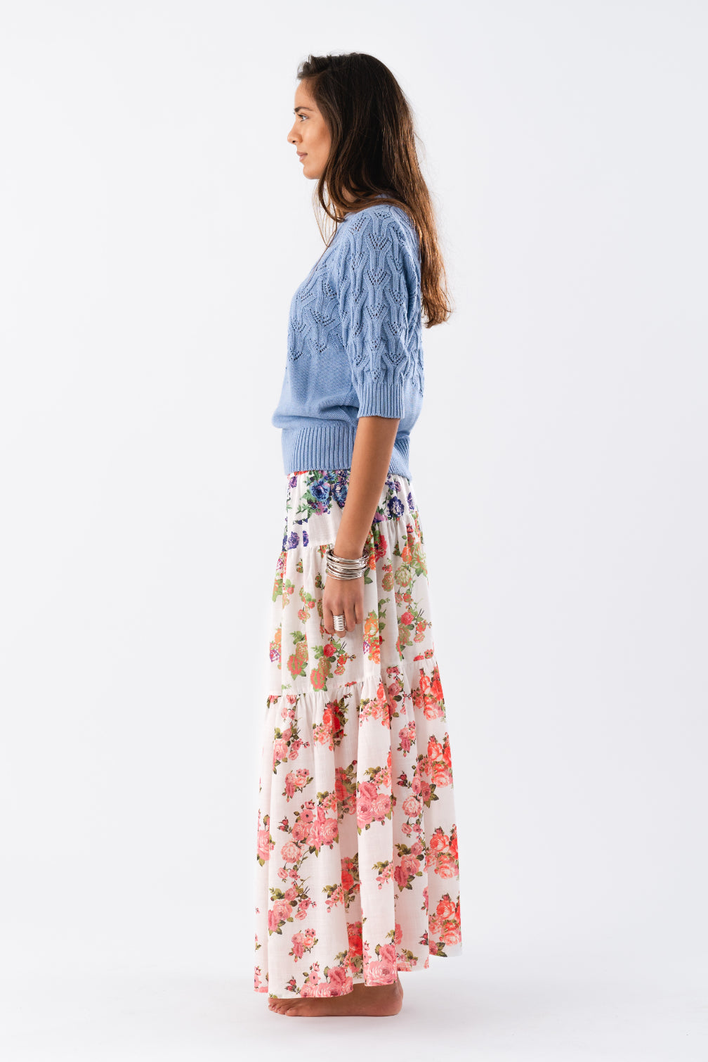 Sunset Maxi Skirt Multi Flower Print