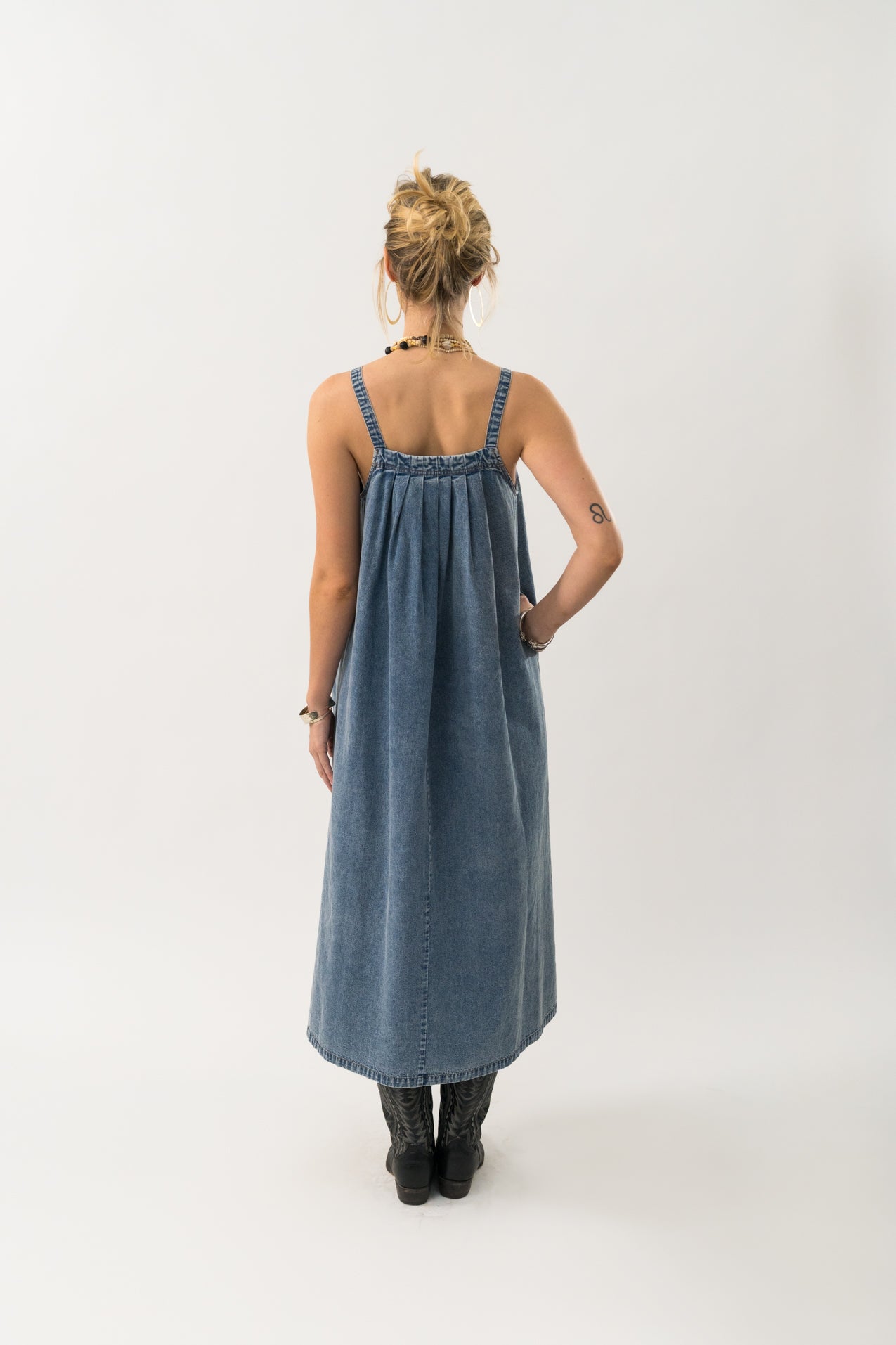Lungo Maxi Dress Washed Denim