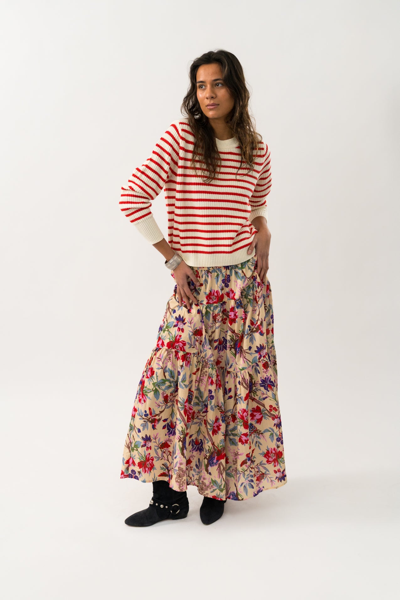 Sunset Maxi Skirt Flower Print