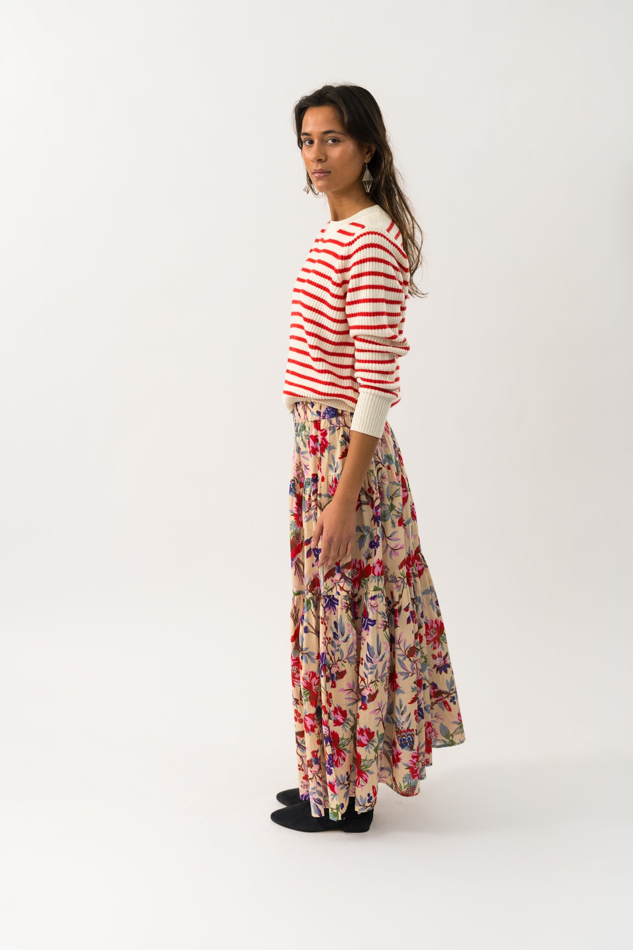 Sunset Maxi Skirt Flower Print