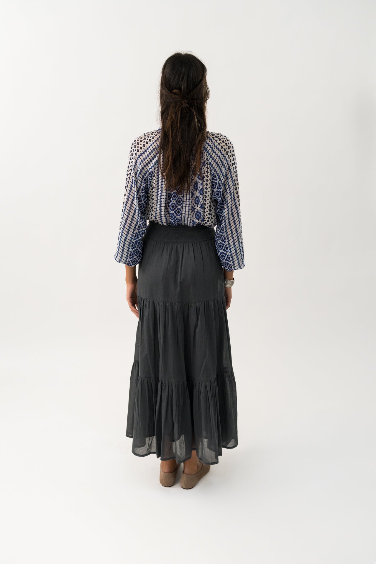 Diamond Maxi Skirt Washed Black