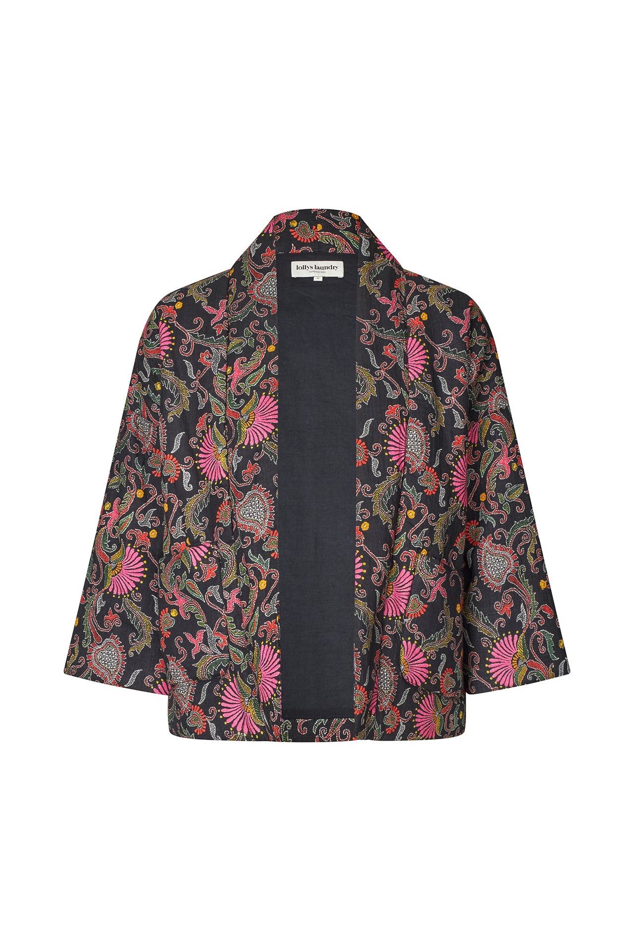 Floral patterned jacket on a white background
