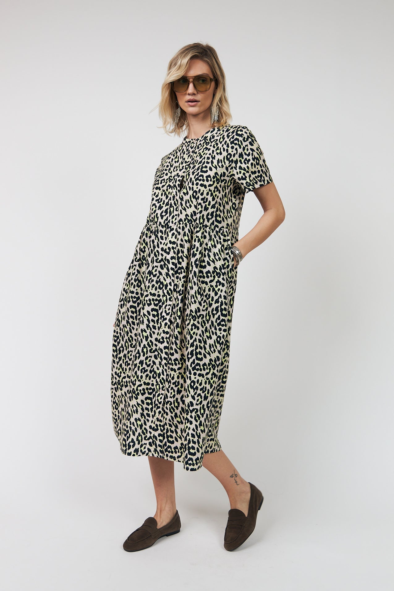 Aliya Maxi Dress Yellow Leopard