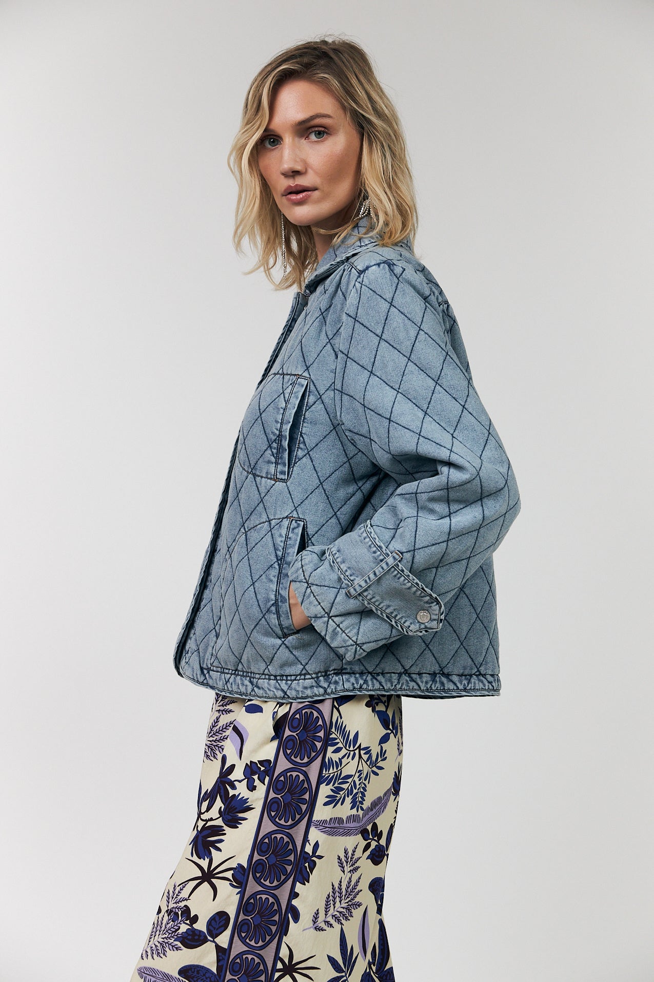 Viola Quilted Jacket Denim