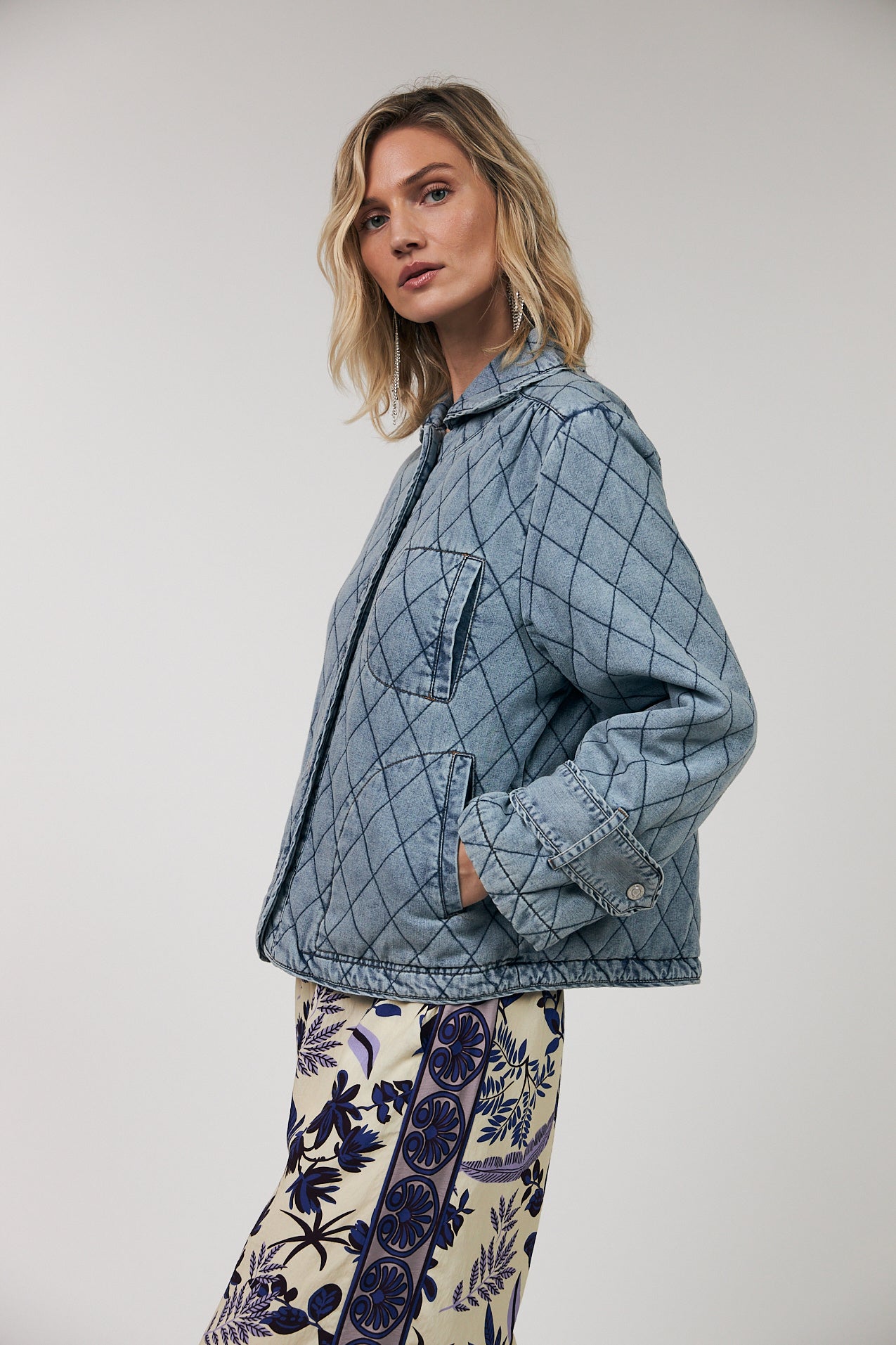 Viola Quilted Jacket Denim