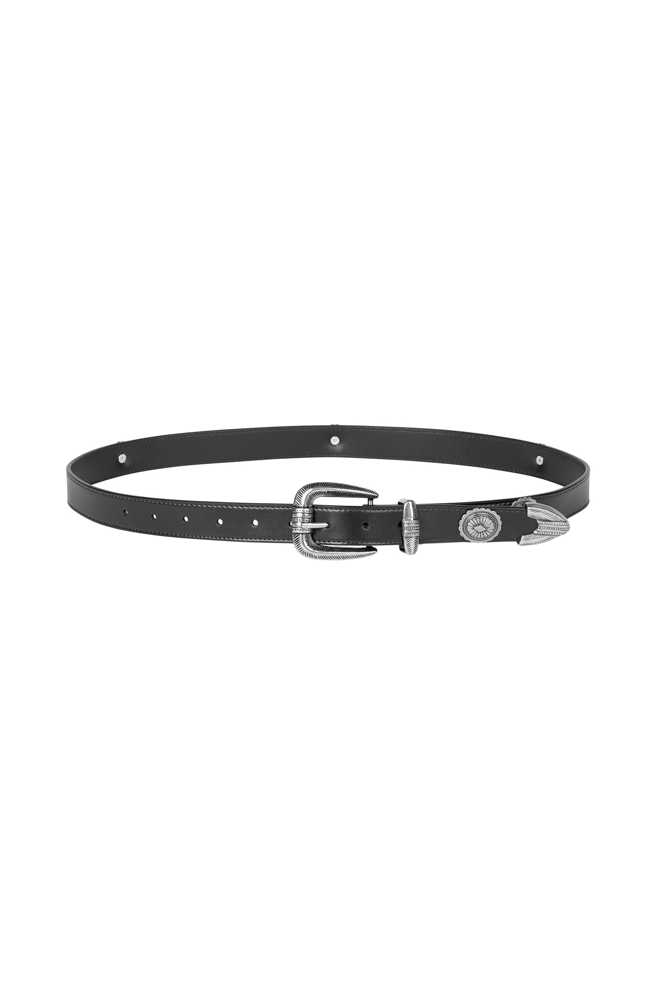 Bark Leather Belt Black