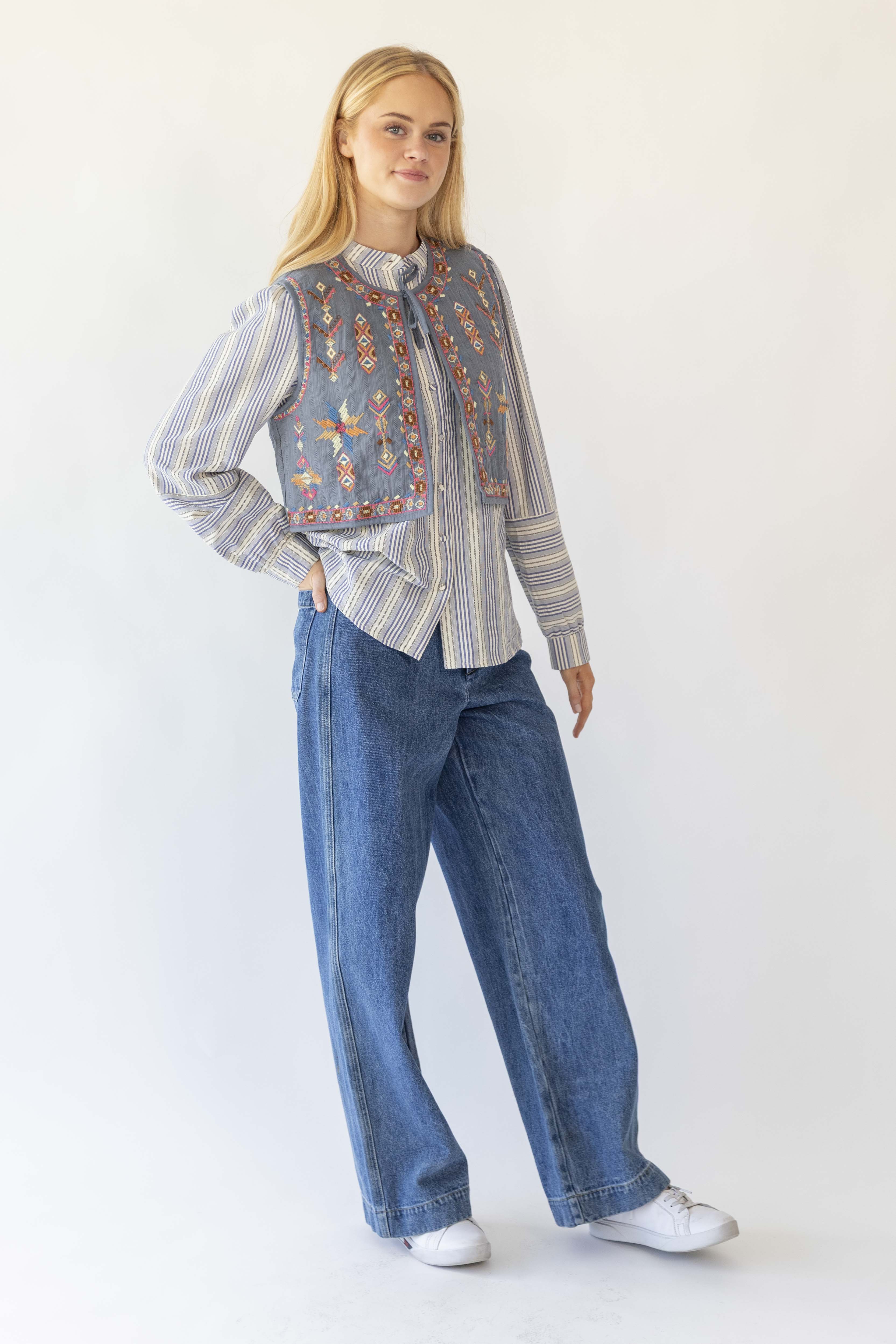 Ilsa Vest Dusty Blue