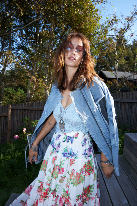 Sunset Maxi Skirt Multi Flower Print