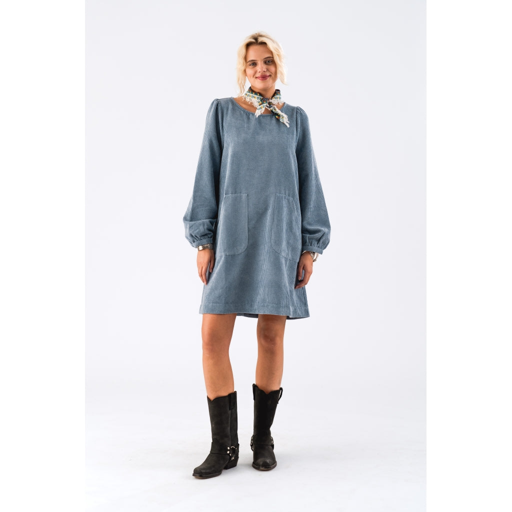 Carla Short Dress Dusty Blue