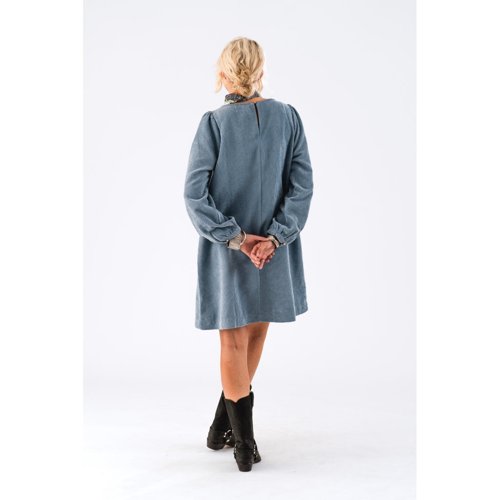 Carla Short Dress Dusty Blue