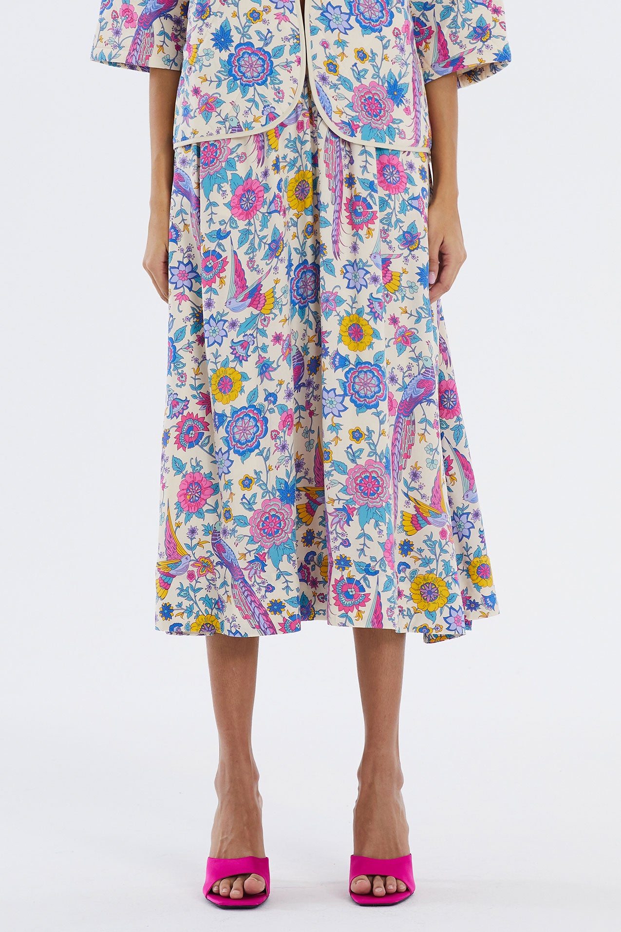 Bristol Skirt Multi Bird Print