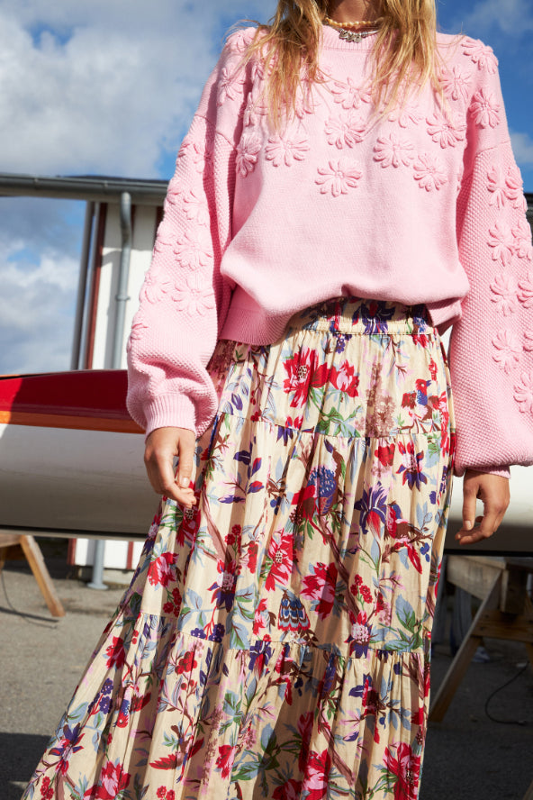 Sunset Maxi Shirt Flower Print