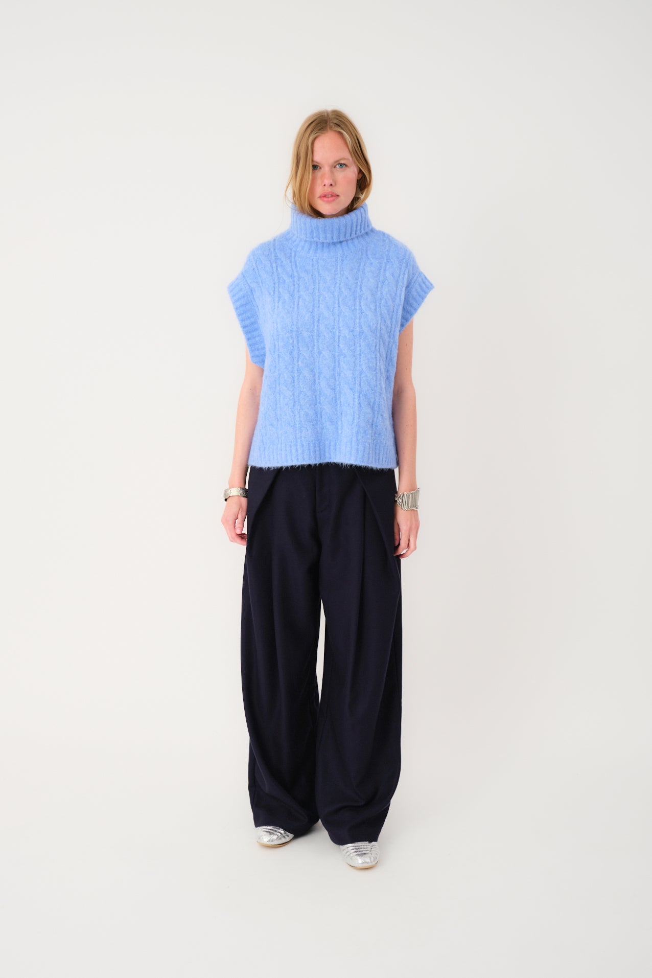 Fresno knit Vest Blue