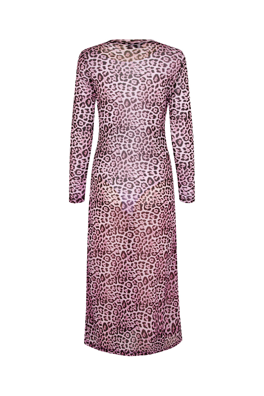 Logan Maxi Dress Pink Leopard