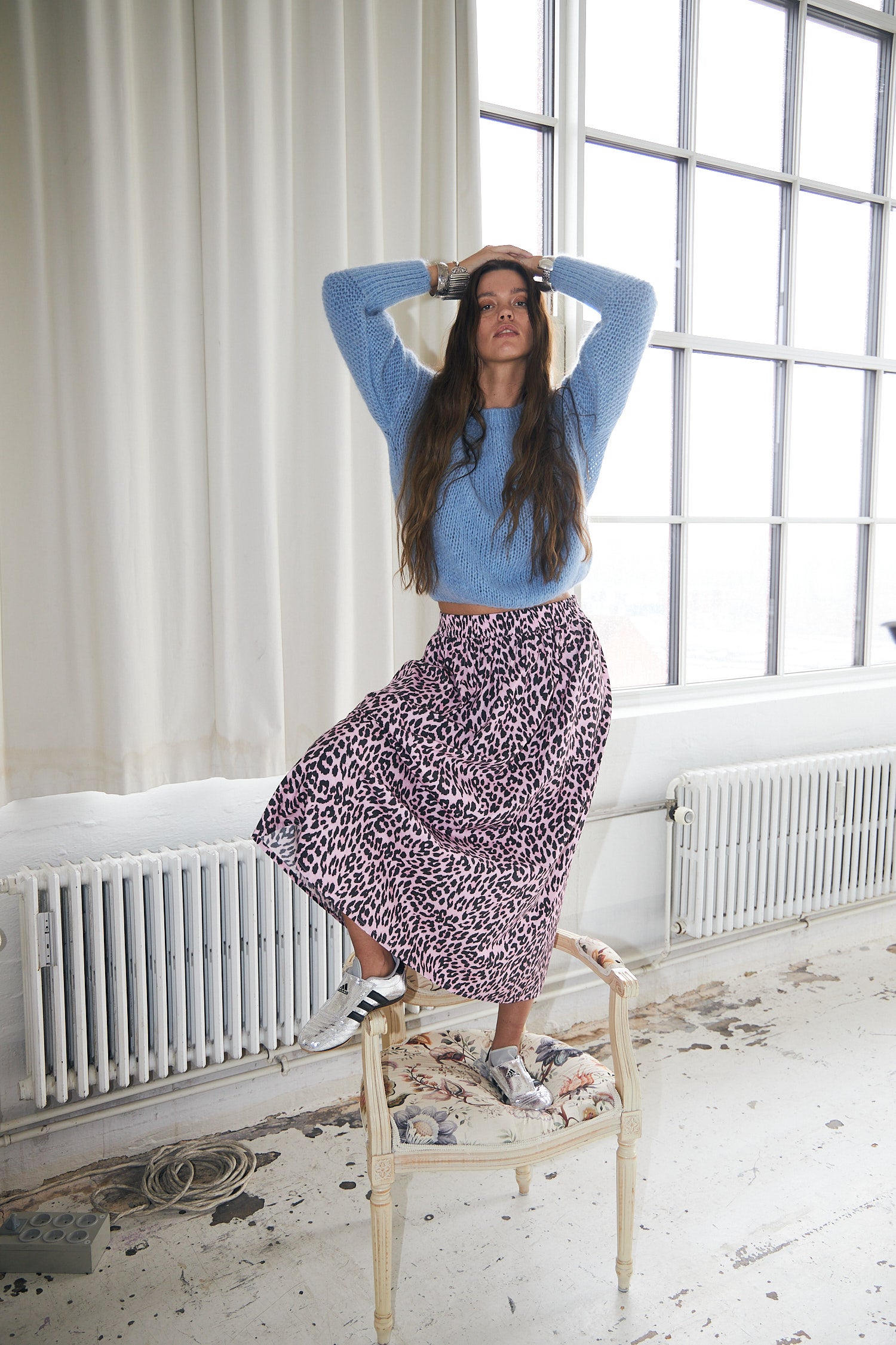 Akane Maxi Skirt Pink Leopard