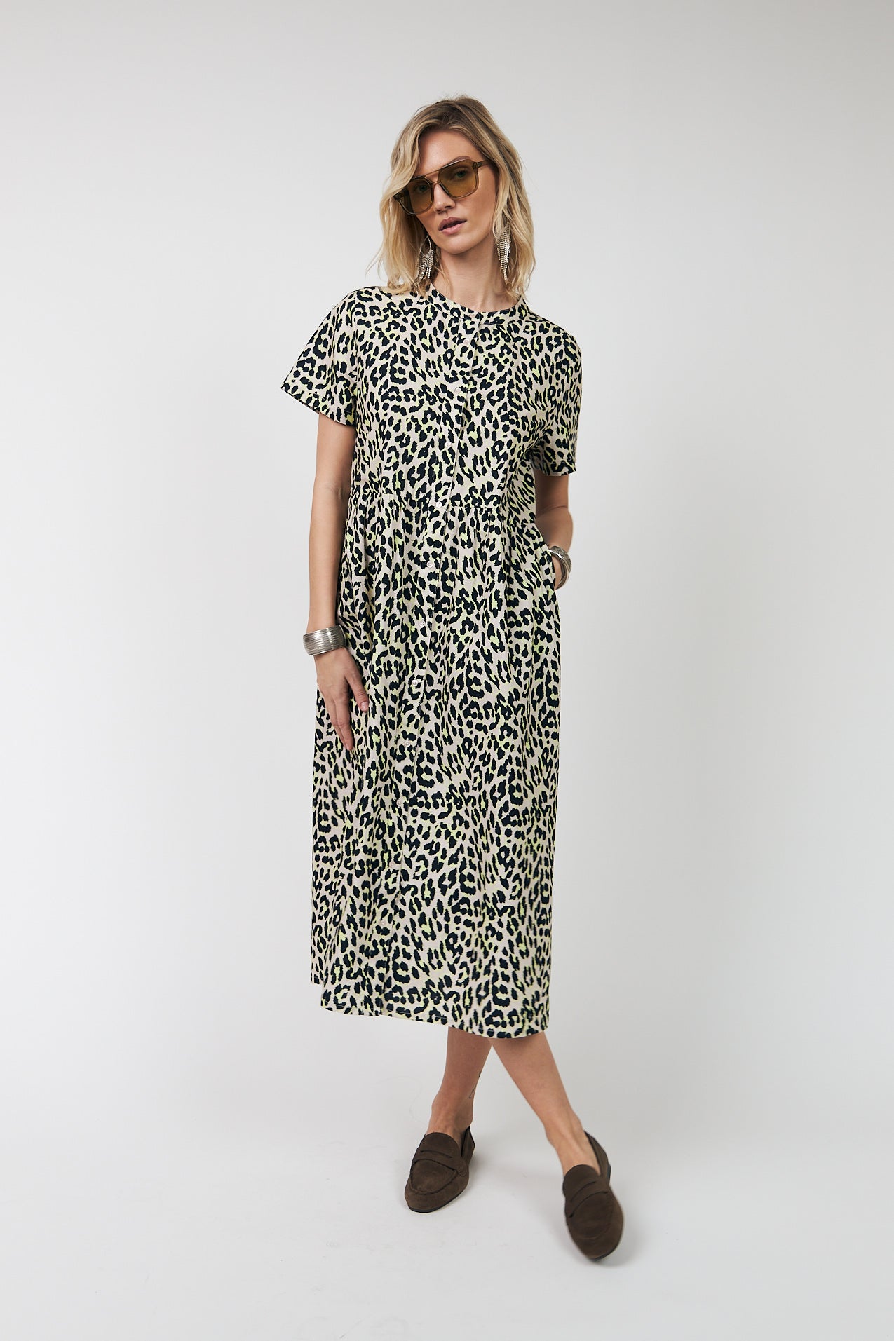 Aliya Maxi Dress Yellow Leopard