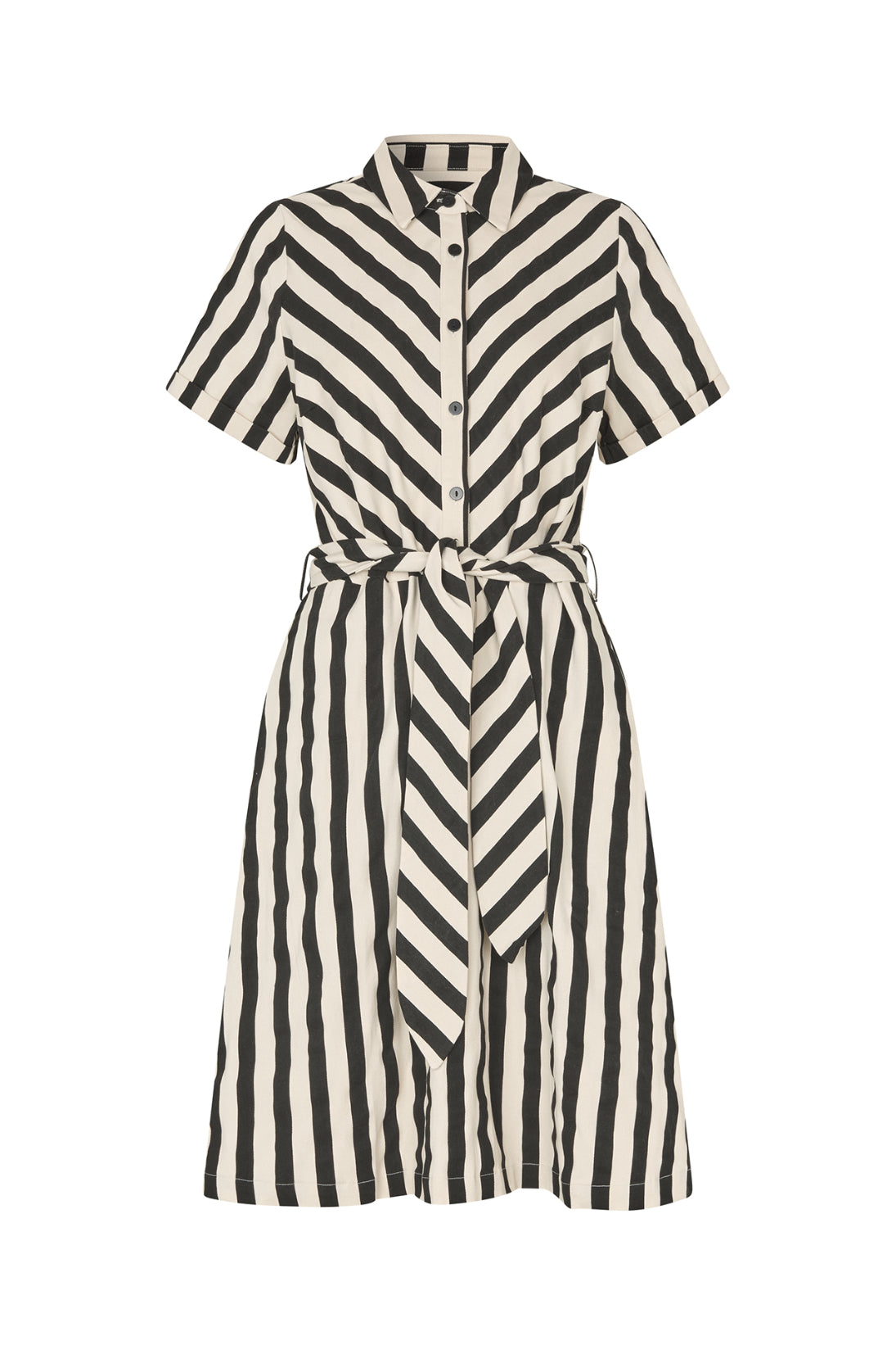 Tulle Midi Dress Black Stripe