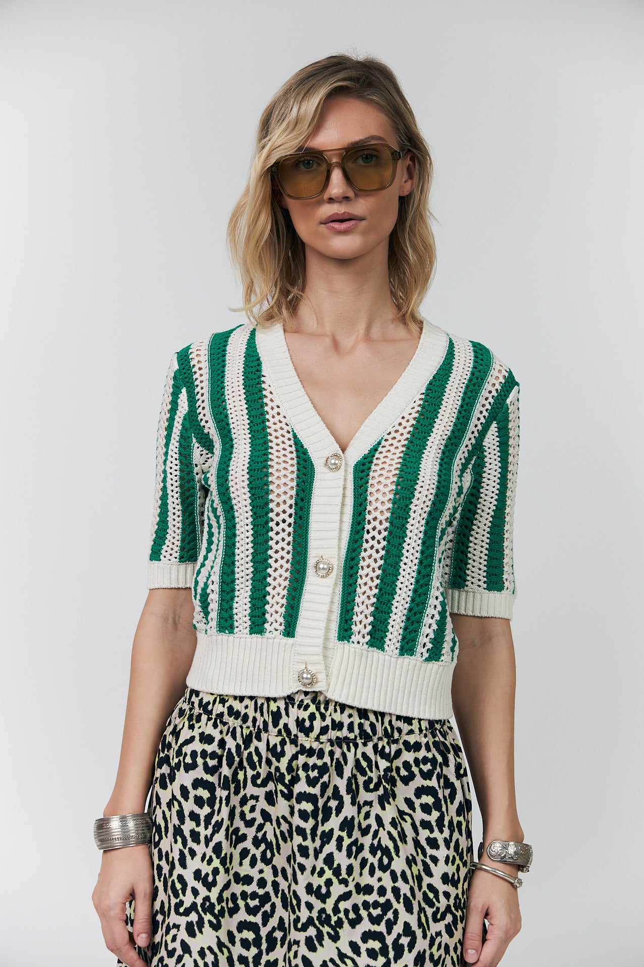 Siva Knit Cardigan Green