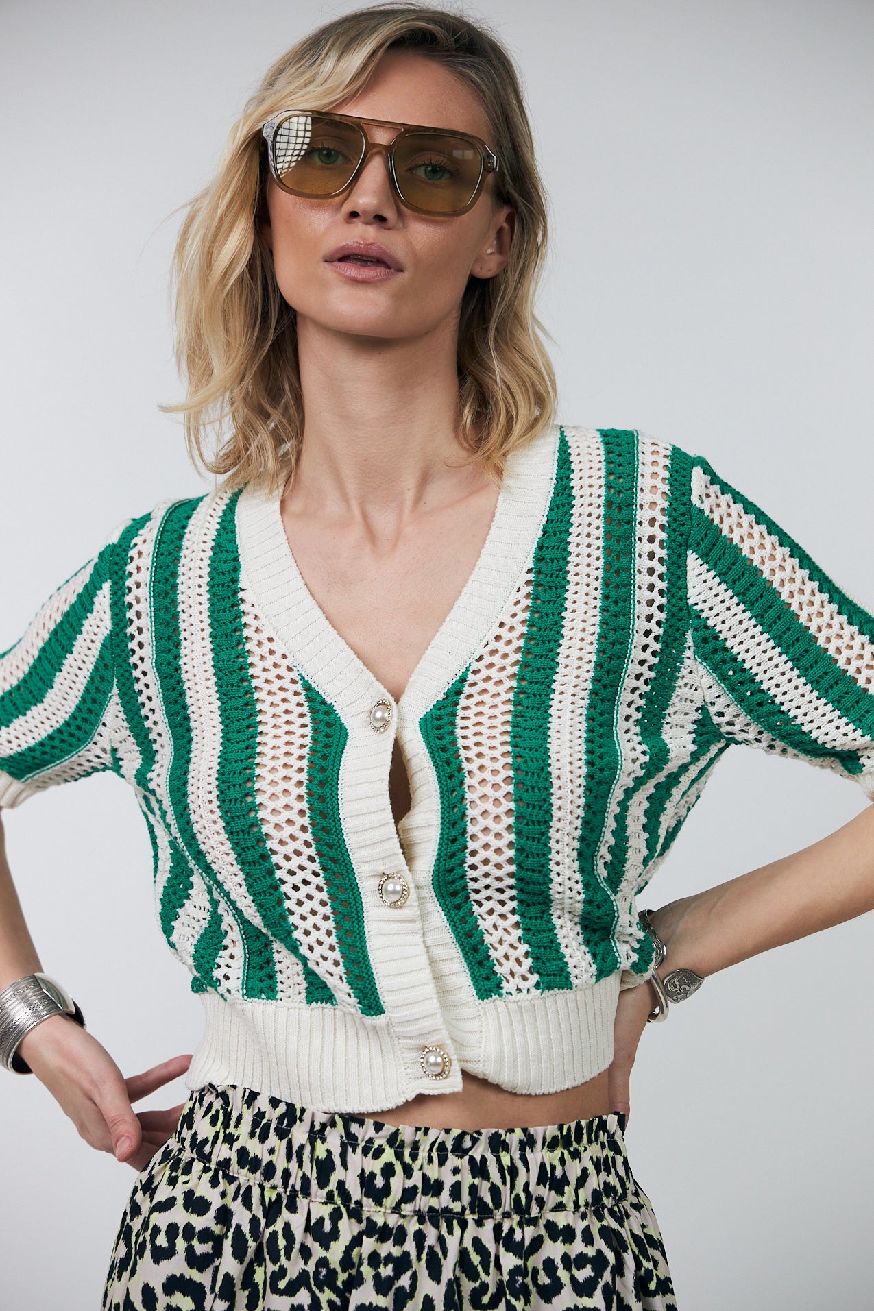 Siva Knit Cardigan Green