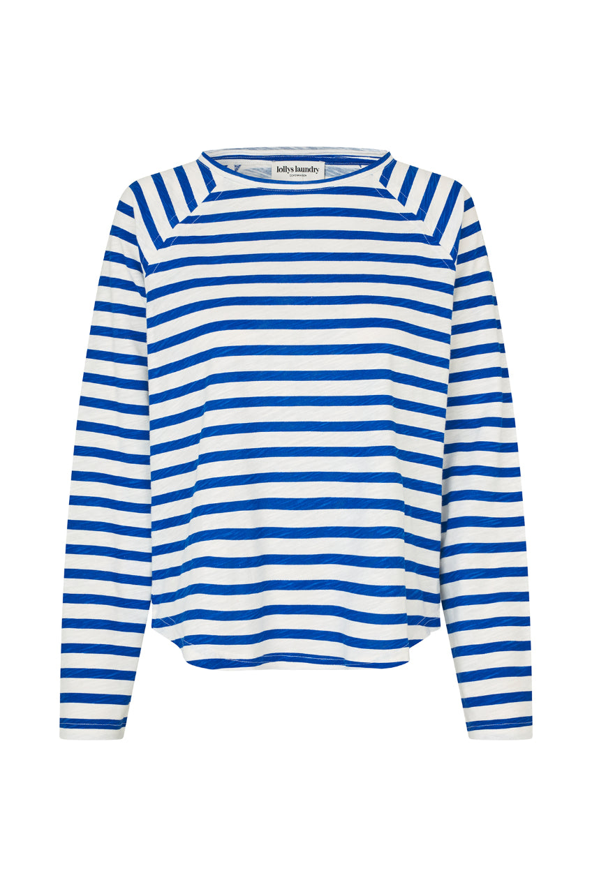 Liva Tee LS Neon Blue Stripe