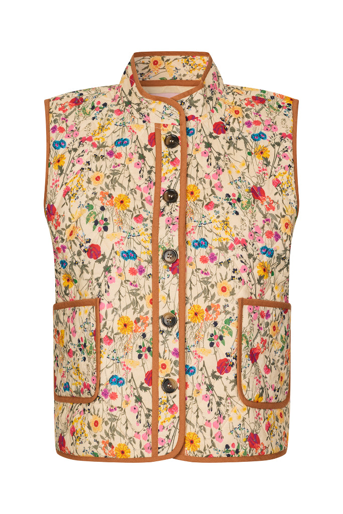Cairo Quilted Vest Flower Print