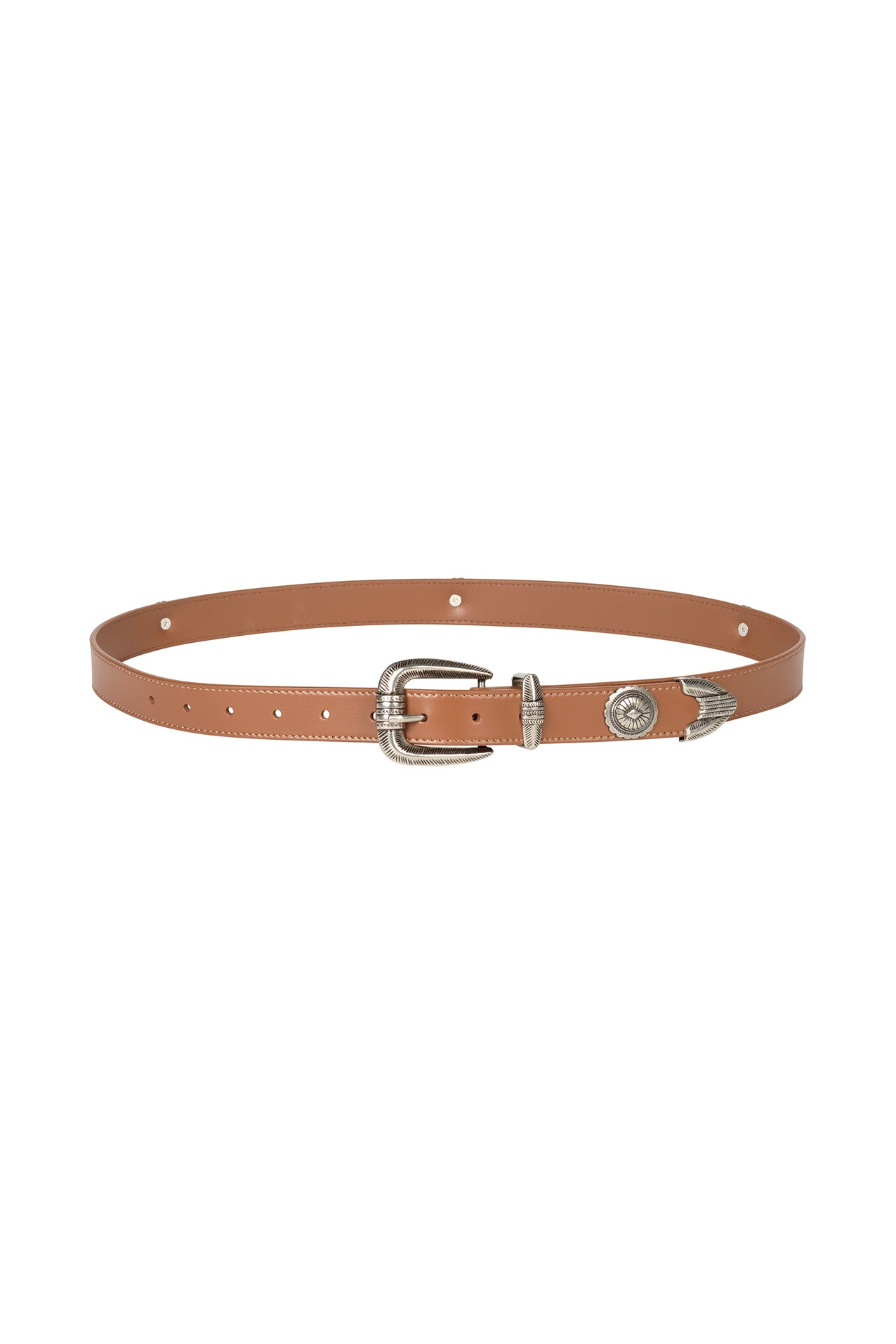Bark Leather Belt Brown