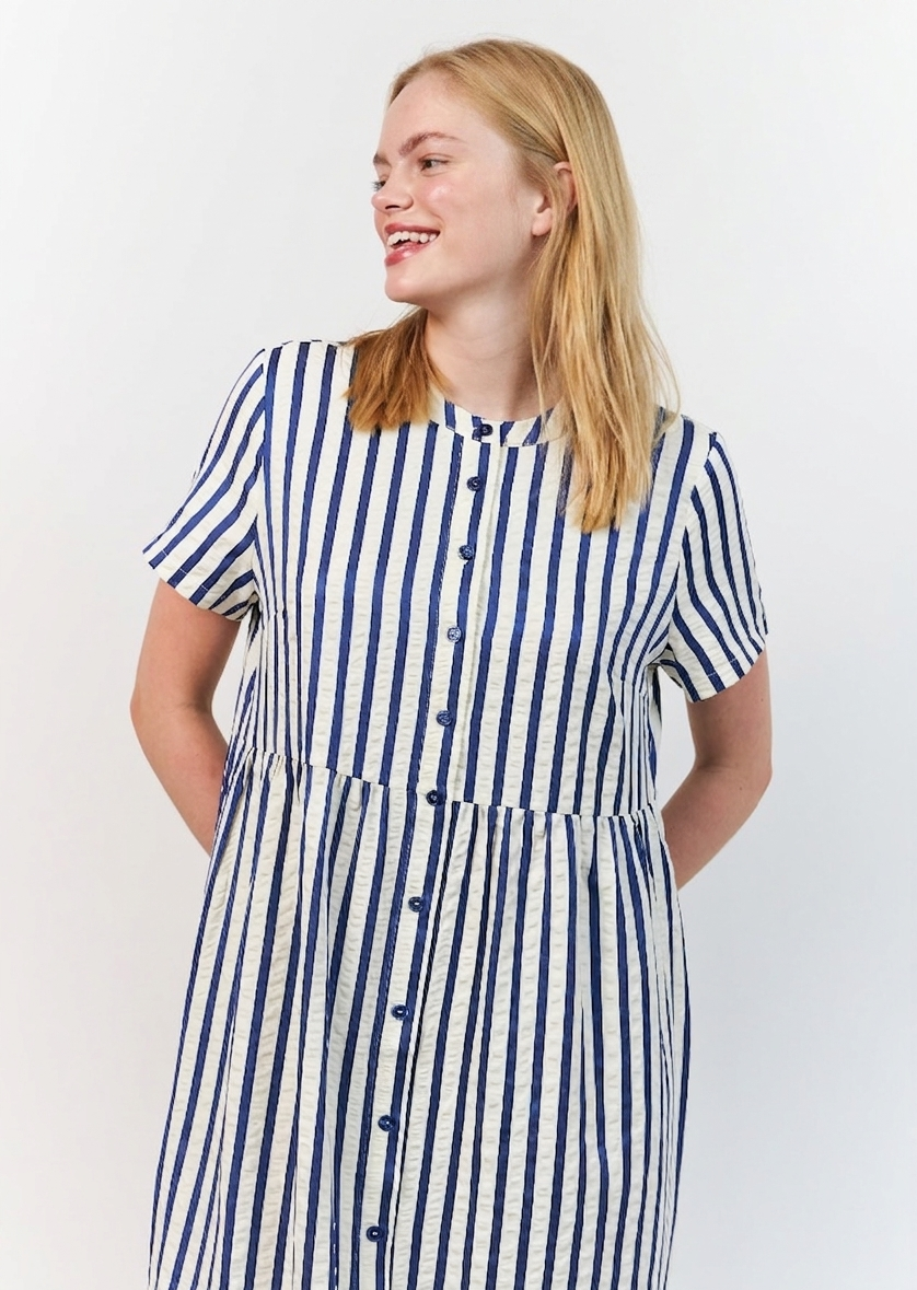 Aliya Maxi Dress Blue Stripe
