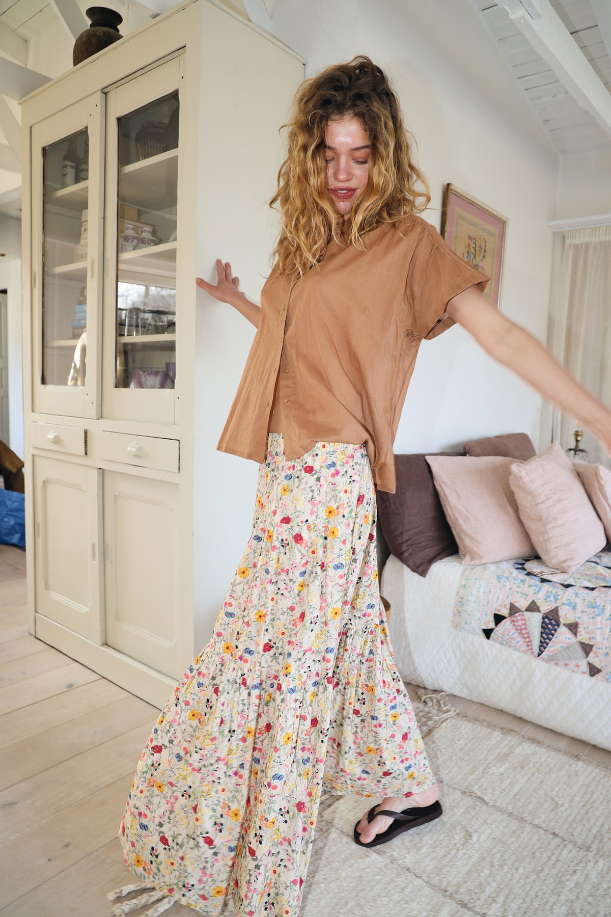 Sunset Maxi Skirt Flower Print