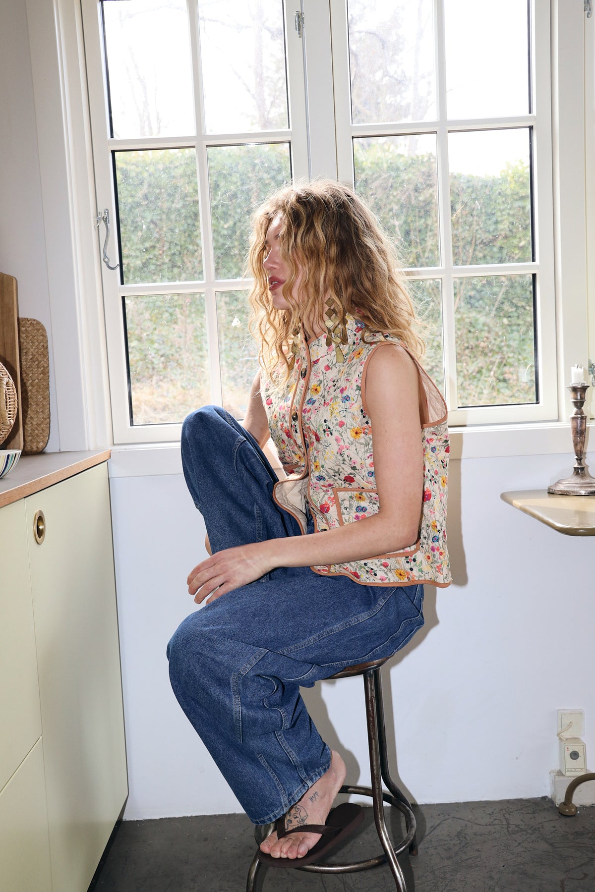 Cairo Quilted Vest Flower Print