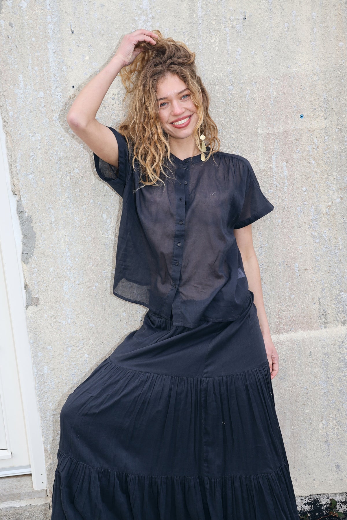 Diamond Skirt Washed Black