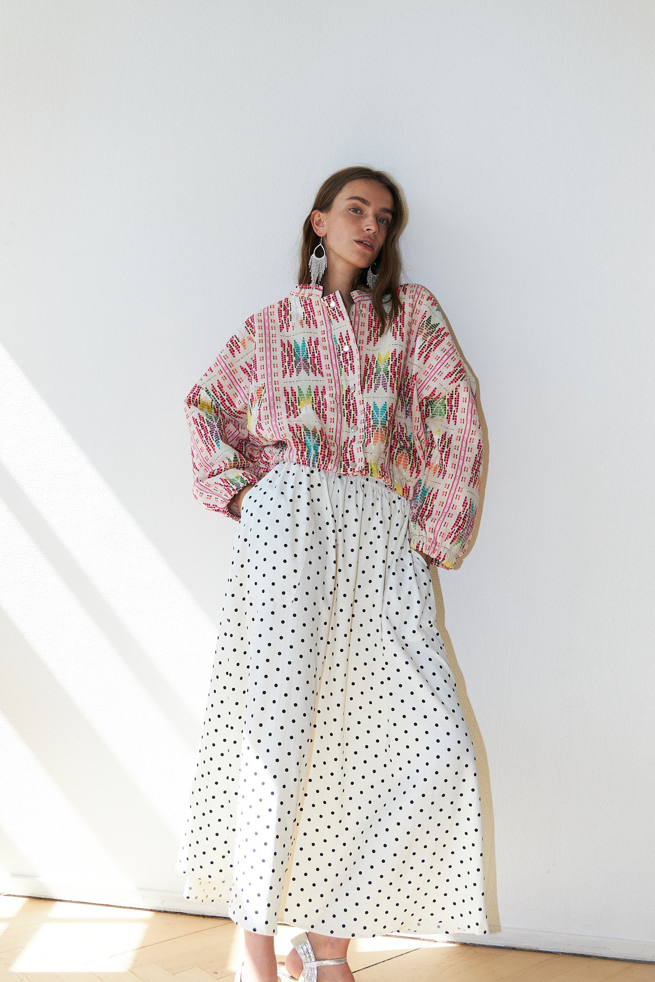 Akane Maxi Skirt Dot Print