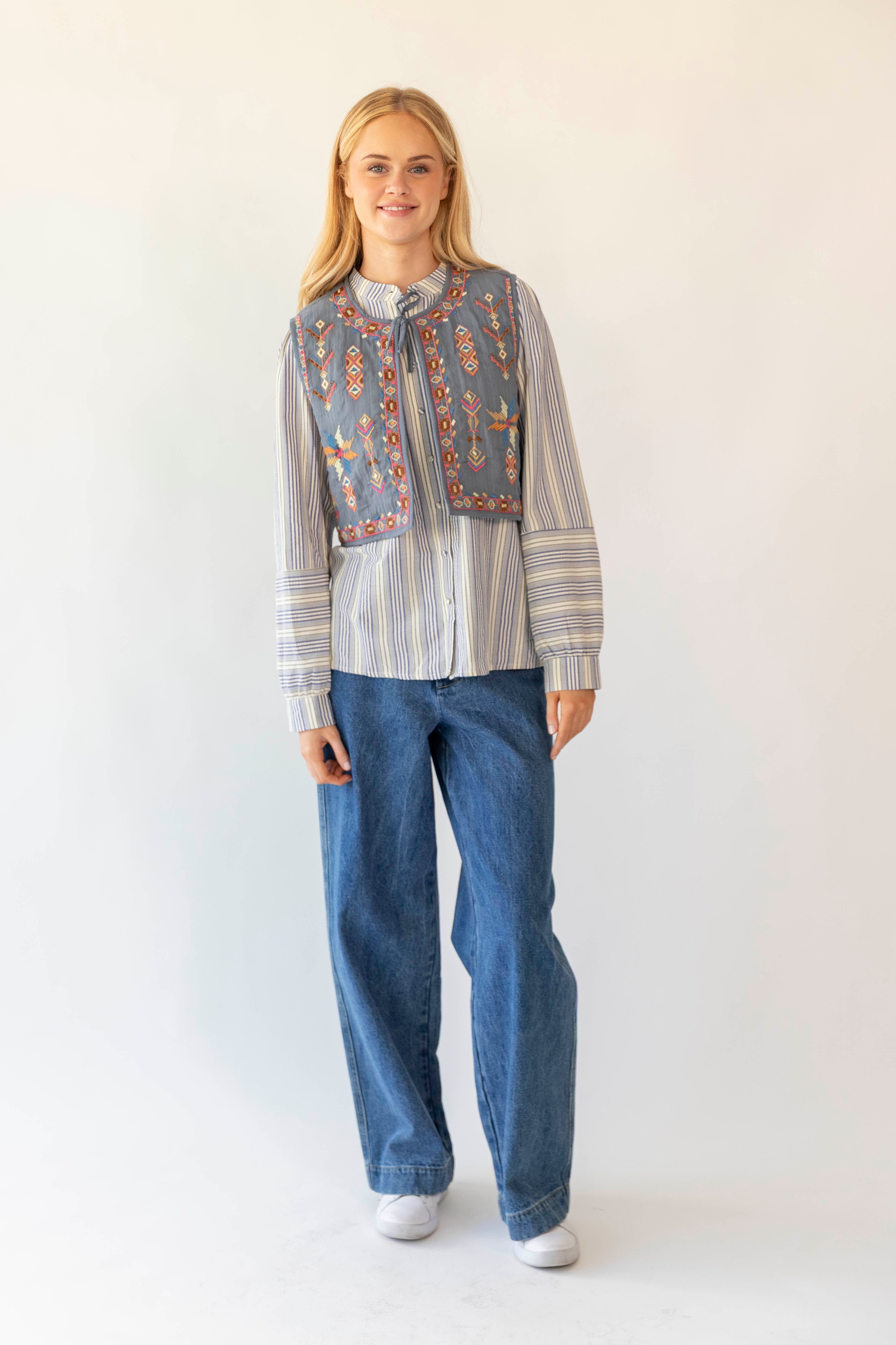 Ilsa Vest Dusty Blue