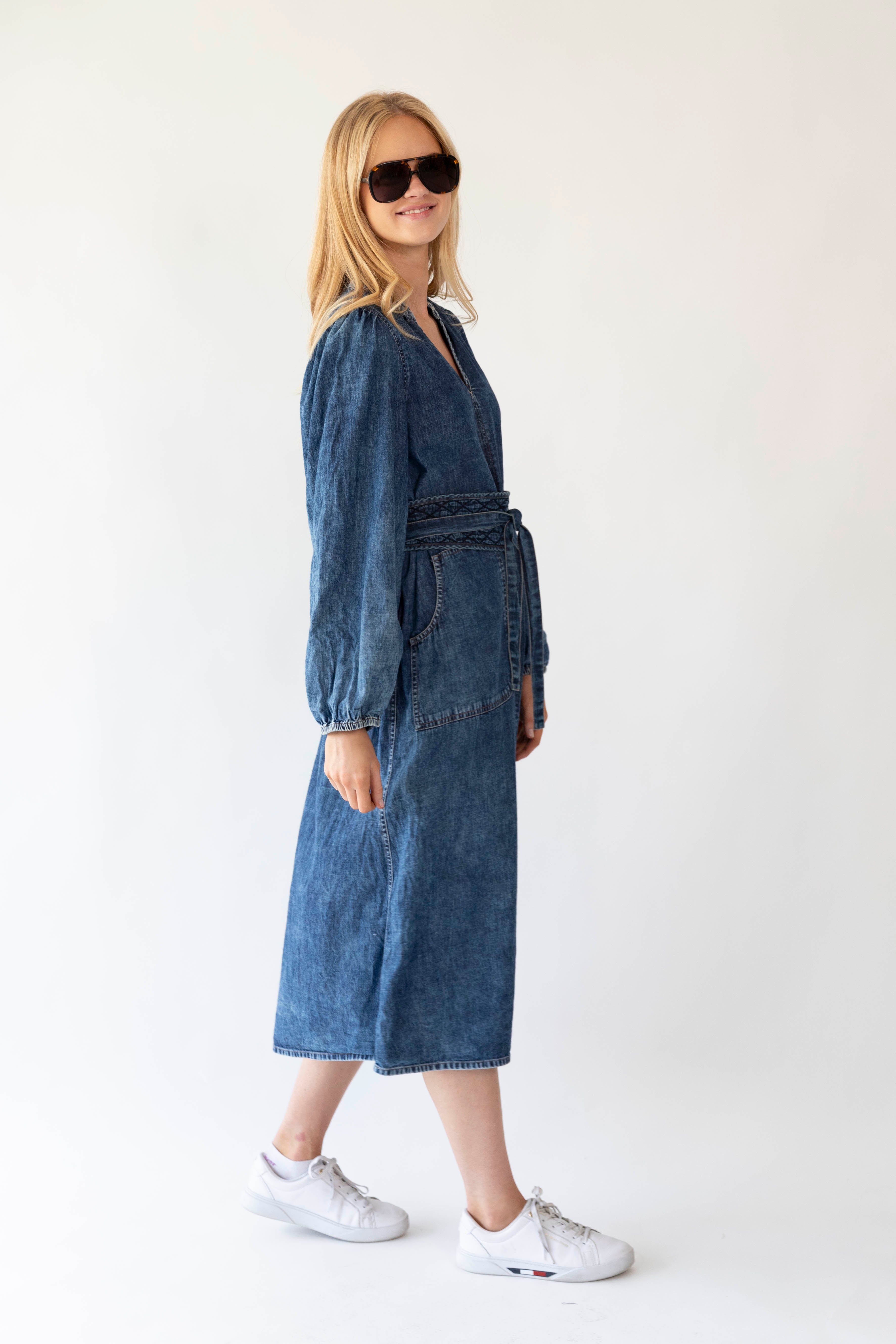 Paris Midi Dress Blue