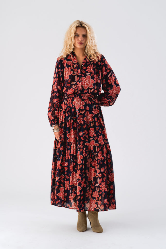 Sunset Maxi Skirt Graphic Print